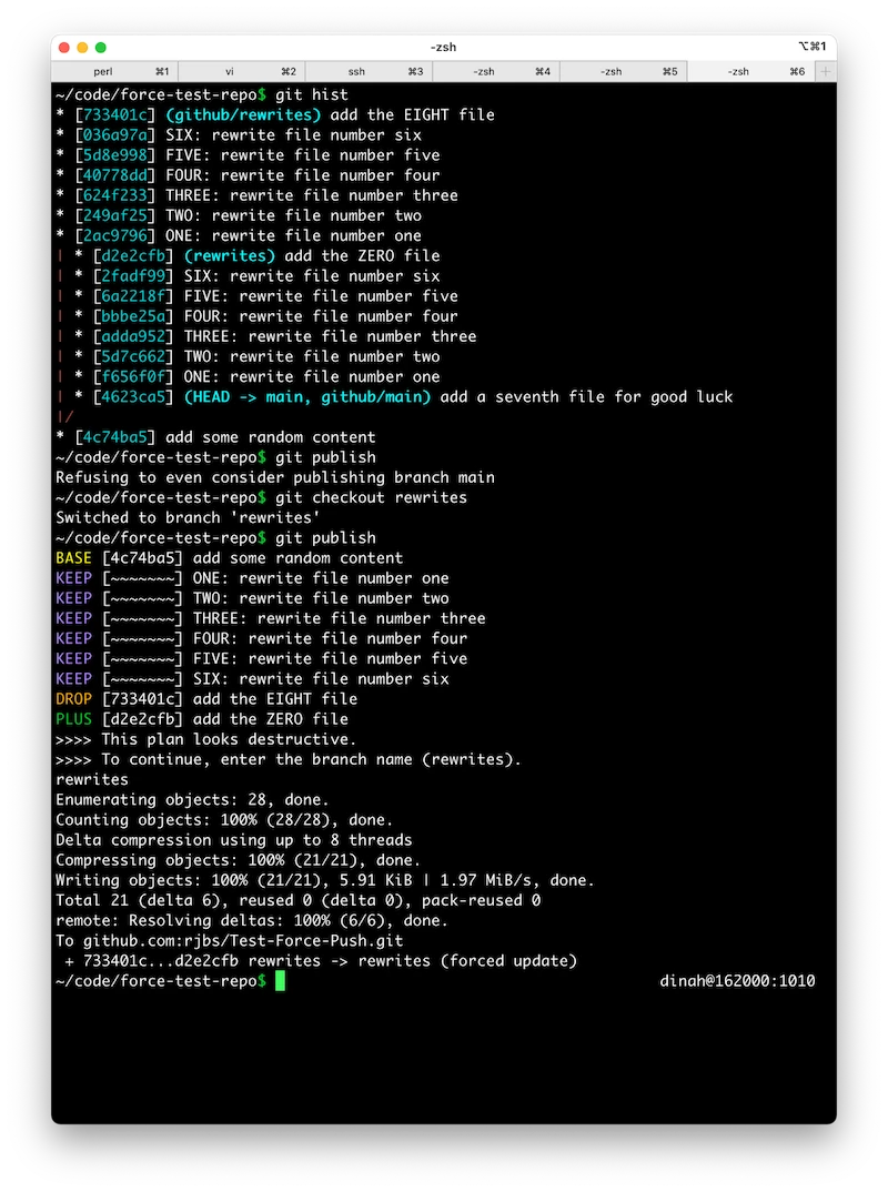 screenshot of git-publish