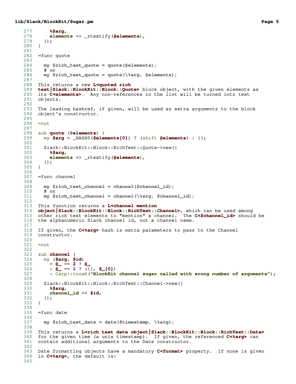 a page of code from Vim